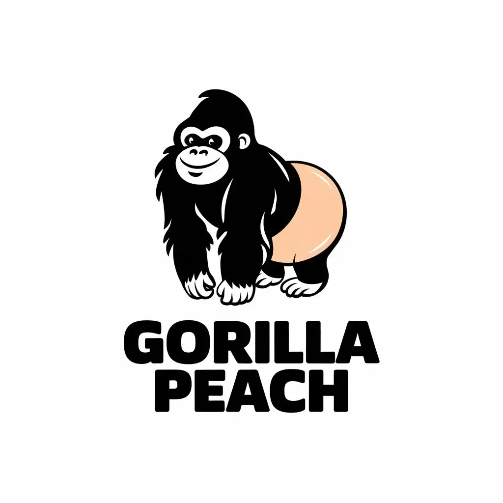 LOGO Design for Gorilla Peach Playful Gorilla with Peach Theme for Events Industry