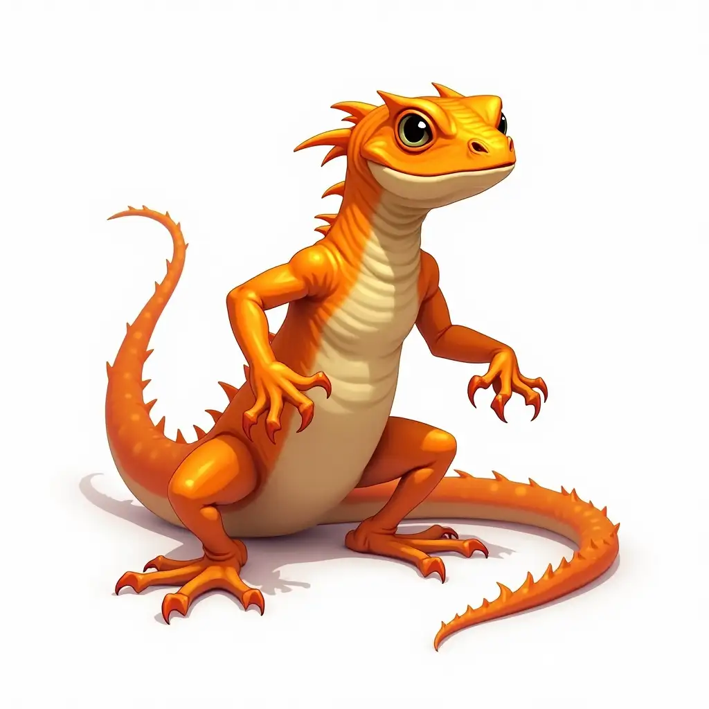 Giant-Orange-Gecko-DAI-Image-Prompt-ExpansionnD-Monster-Design-on-White-Background