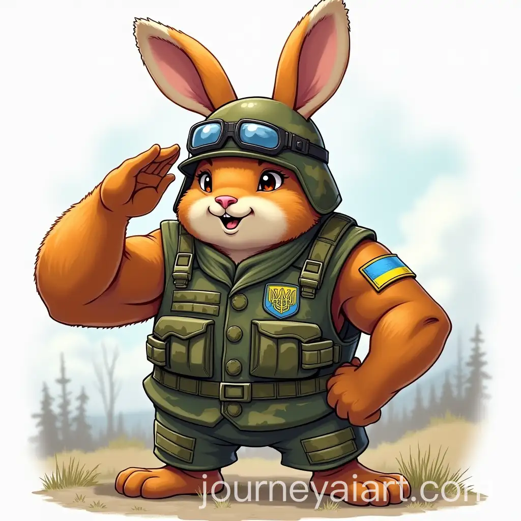 Ukrainian-Ground-Forces-Rabbit-Saluting-in-Military-Uniform-Illustration