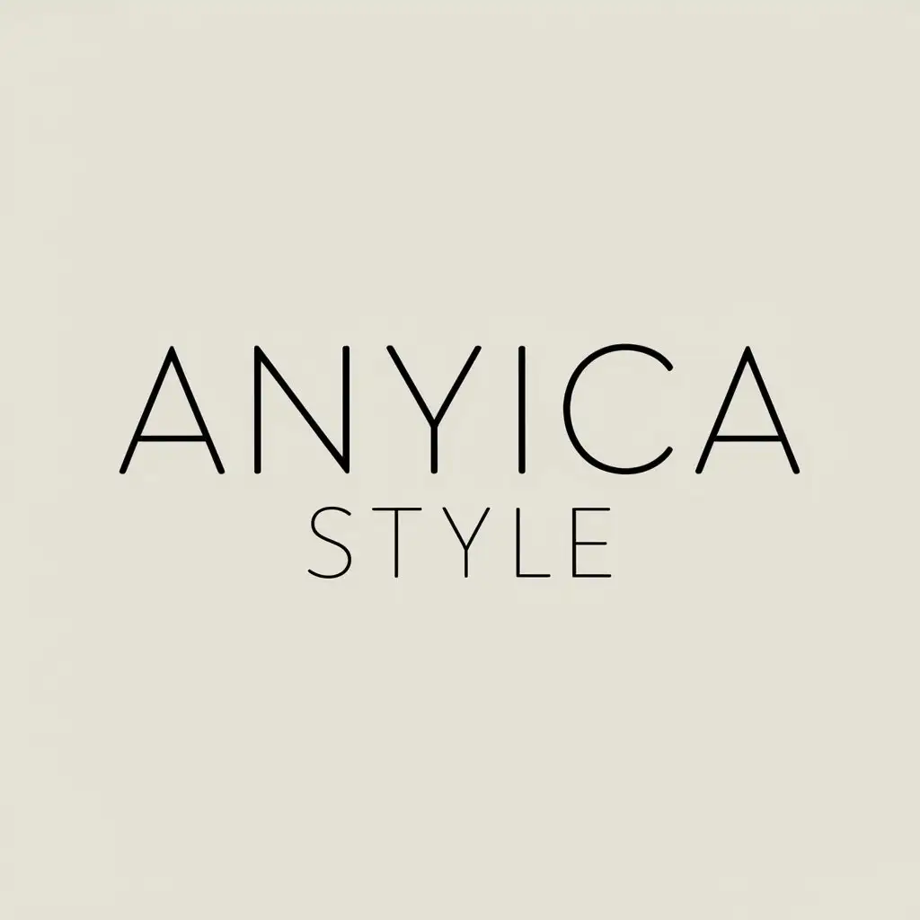 a vector logo design,with the text "Anyica Style", main symbol:Design studio specializing in contemporary interior design. Need a modern logo. Minimalistic, thin font,Minimalistic,clear background