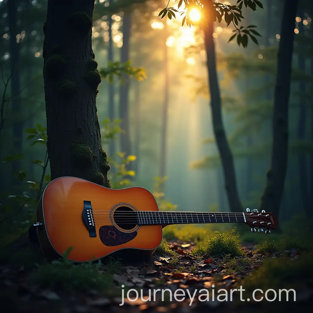 AI-Image-Prompt-ExpansionRelaxing-Forest-Guitar-Wallpaper-with-Tranquil-Atmosphere