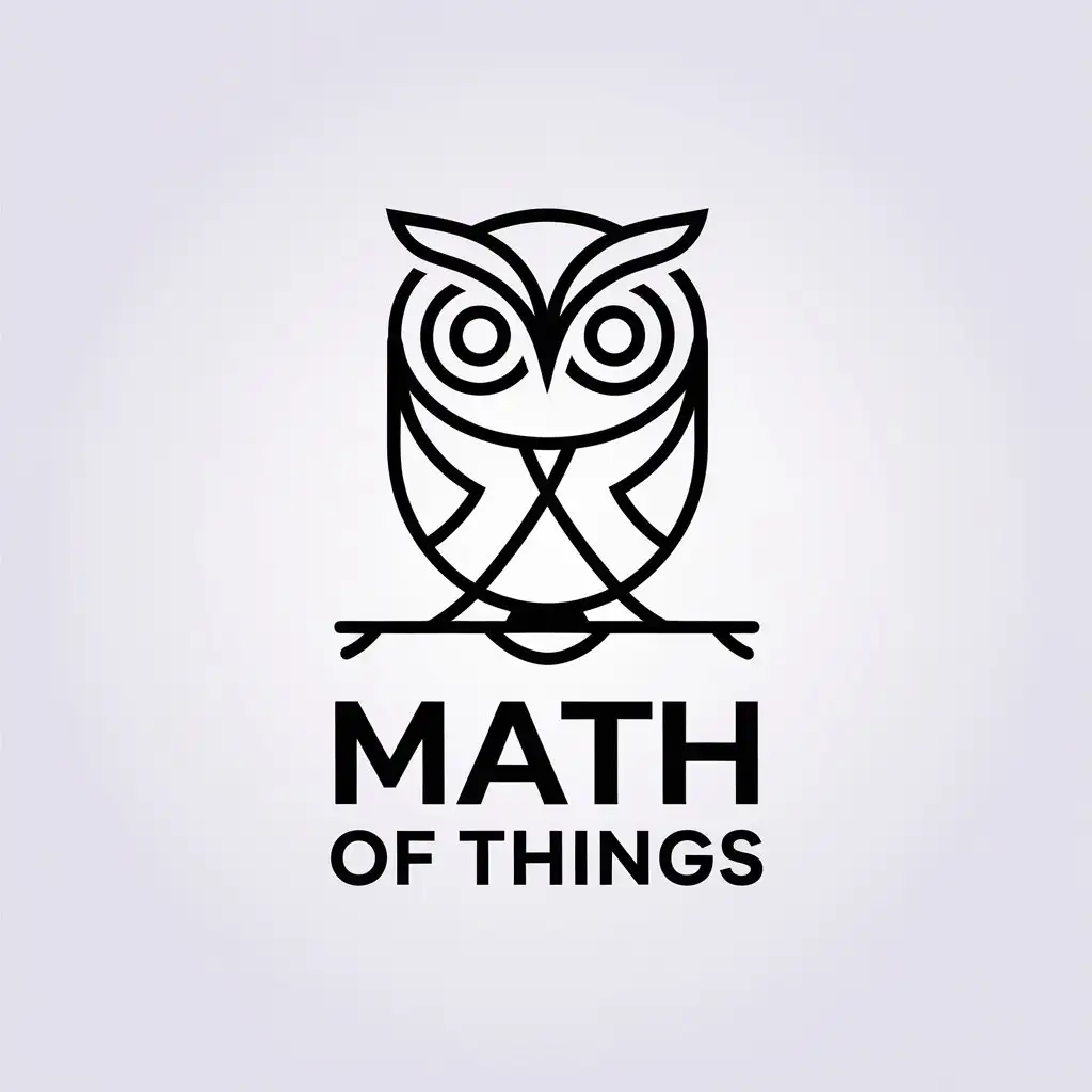 LOGO Design for Math of Things Minimalistic Owl Symbol for Education Industry