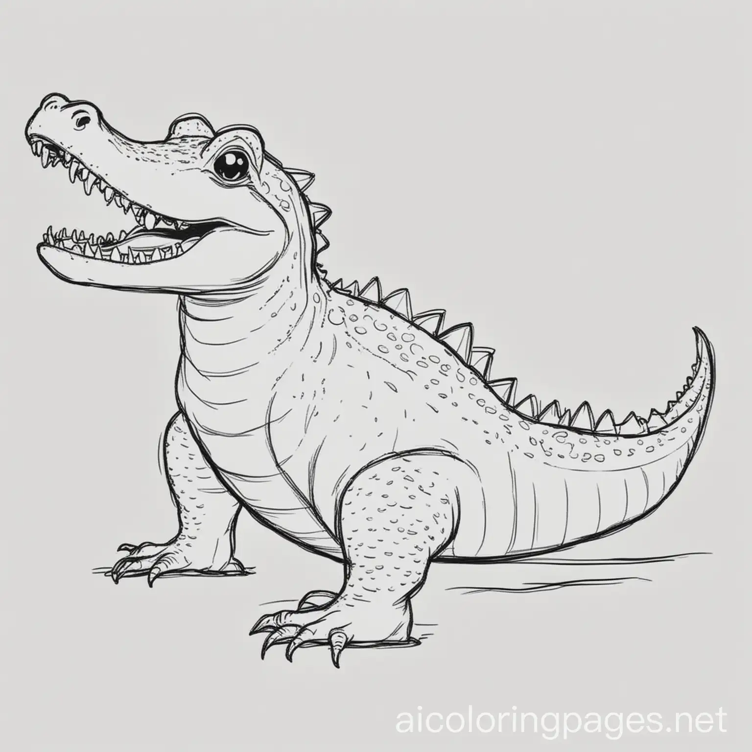 Alligator-Coloring-Page-Black-and-White-Line-Art-for-Kids