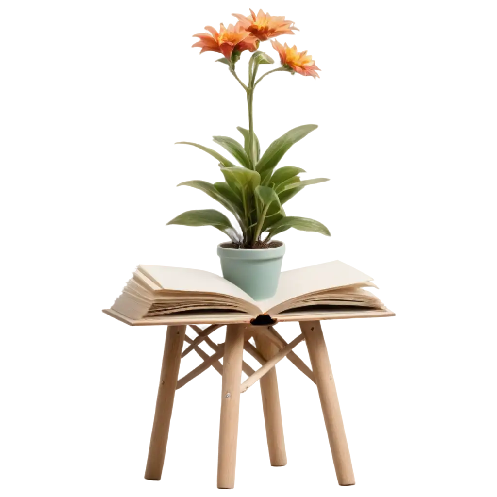 Flower-Pot-Flower-on-Book-PNG-Perfect-for-Web-and-Print-Use