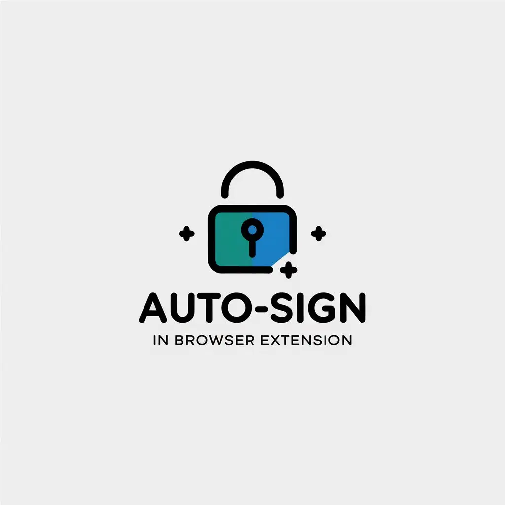 LOGO Design for AutoSign Minimalistic Lock Symbol for Browser Extension in Education Industry