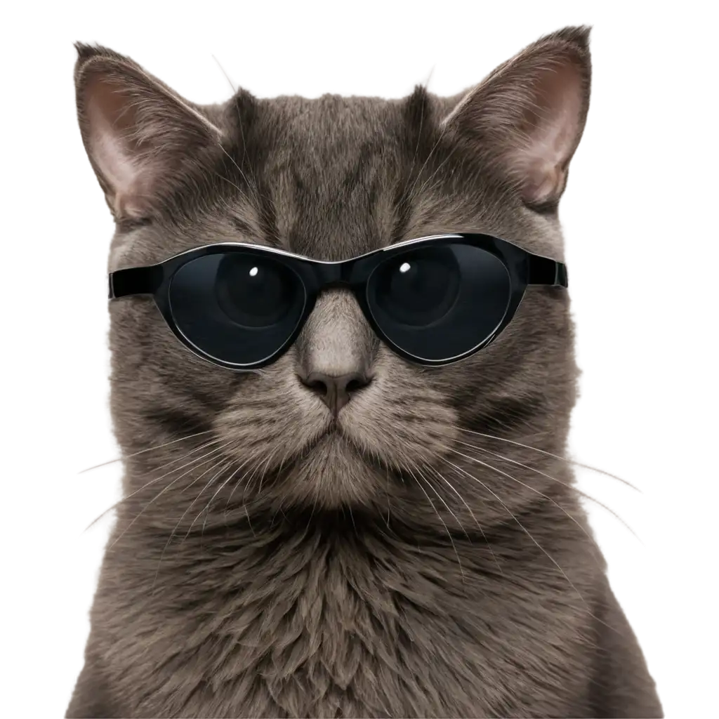 Cat-with-Black-Glasses-PNG-Image-Stylish-Feline-in-Eyewear