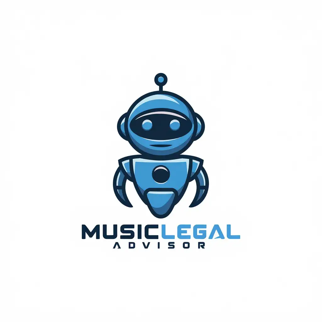 a vector logo design,with the text "MusicLegalAdvisor", main symbol:Music Bot,Moderate,be used in Entertainment industry,clear background