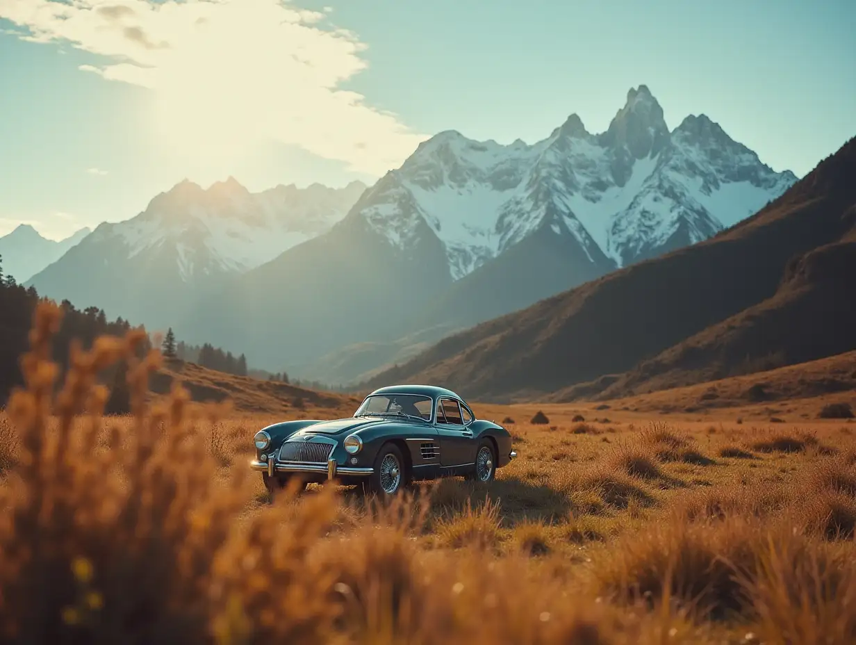 landscape shoot with one car and nature