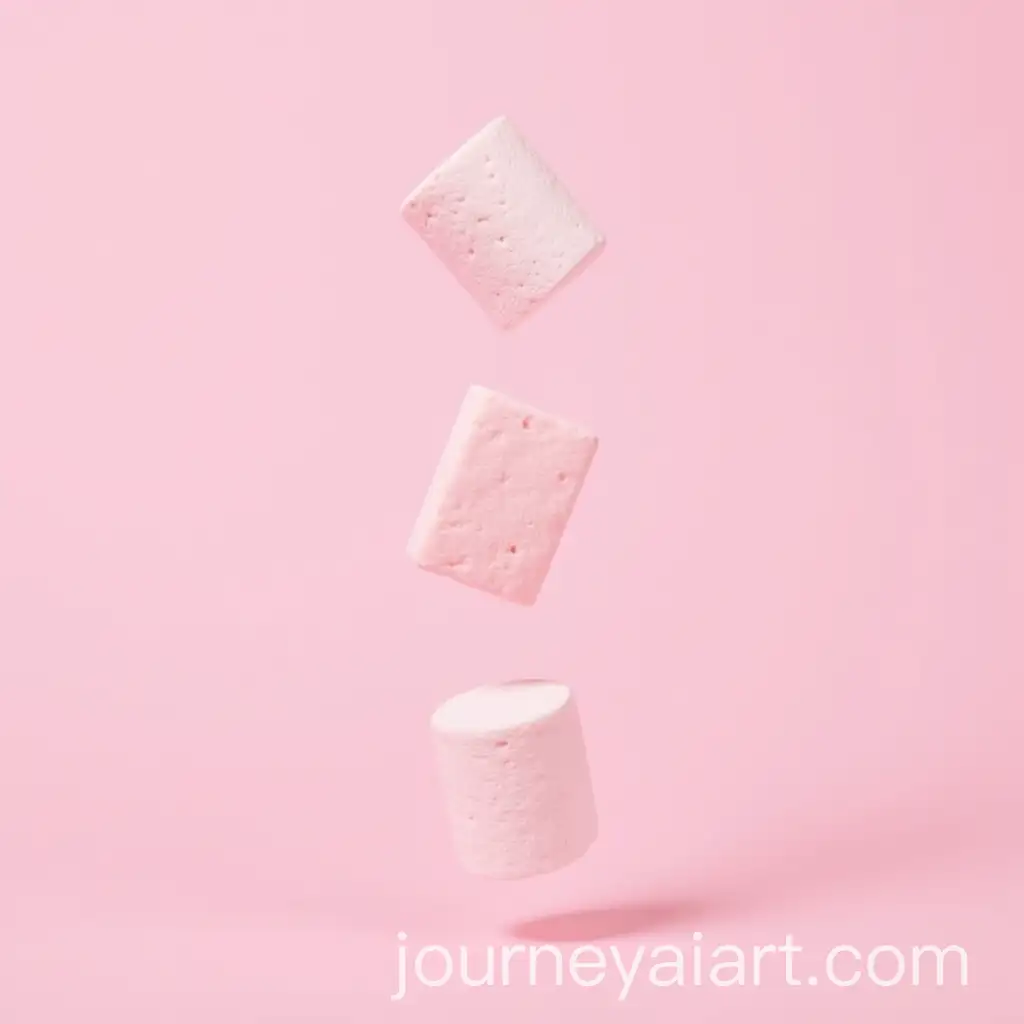 Pink-Fresh-Marshmallows-Floating-on-Clear-Background