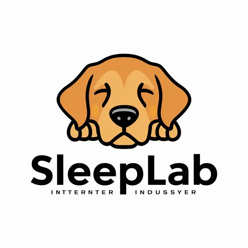 LOGO Design for SleepLab Vector Design with Sleepy Labrador Retriever Symbol