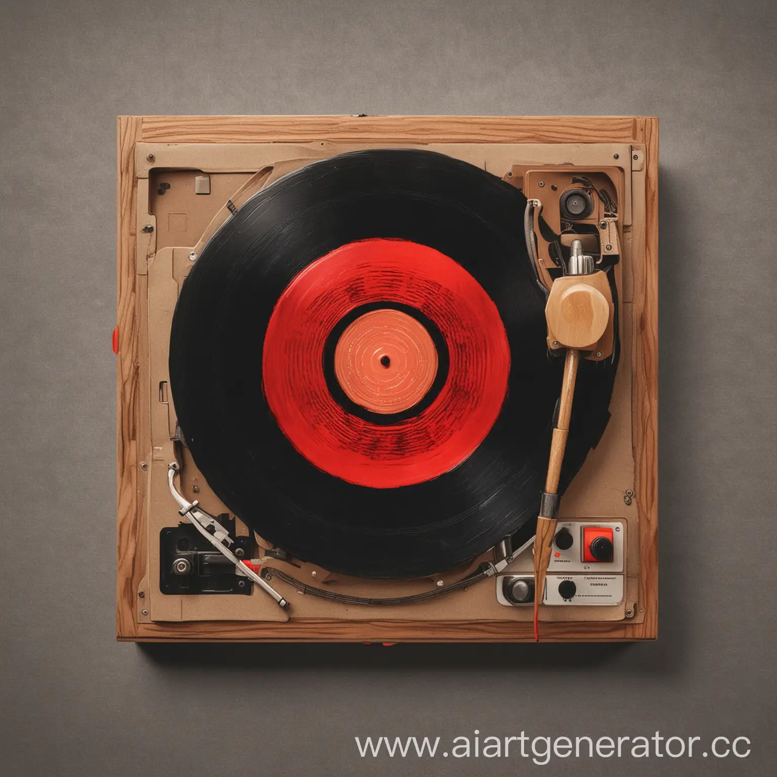 Music-Enthusiast-Holding-a-Classic-Red-Vinyl-Record