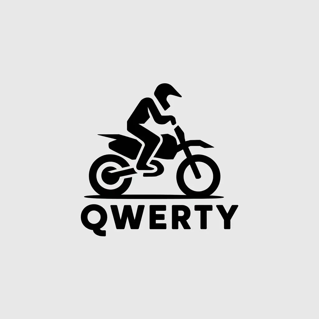 a vector logo design,with the text "qwerty", main symbol:enduro,complex,be used in Entertainment industry,clear background