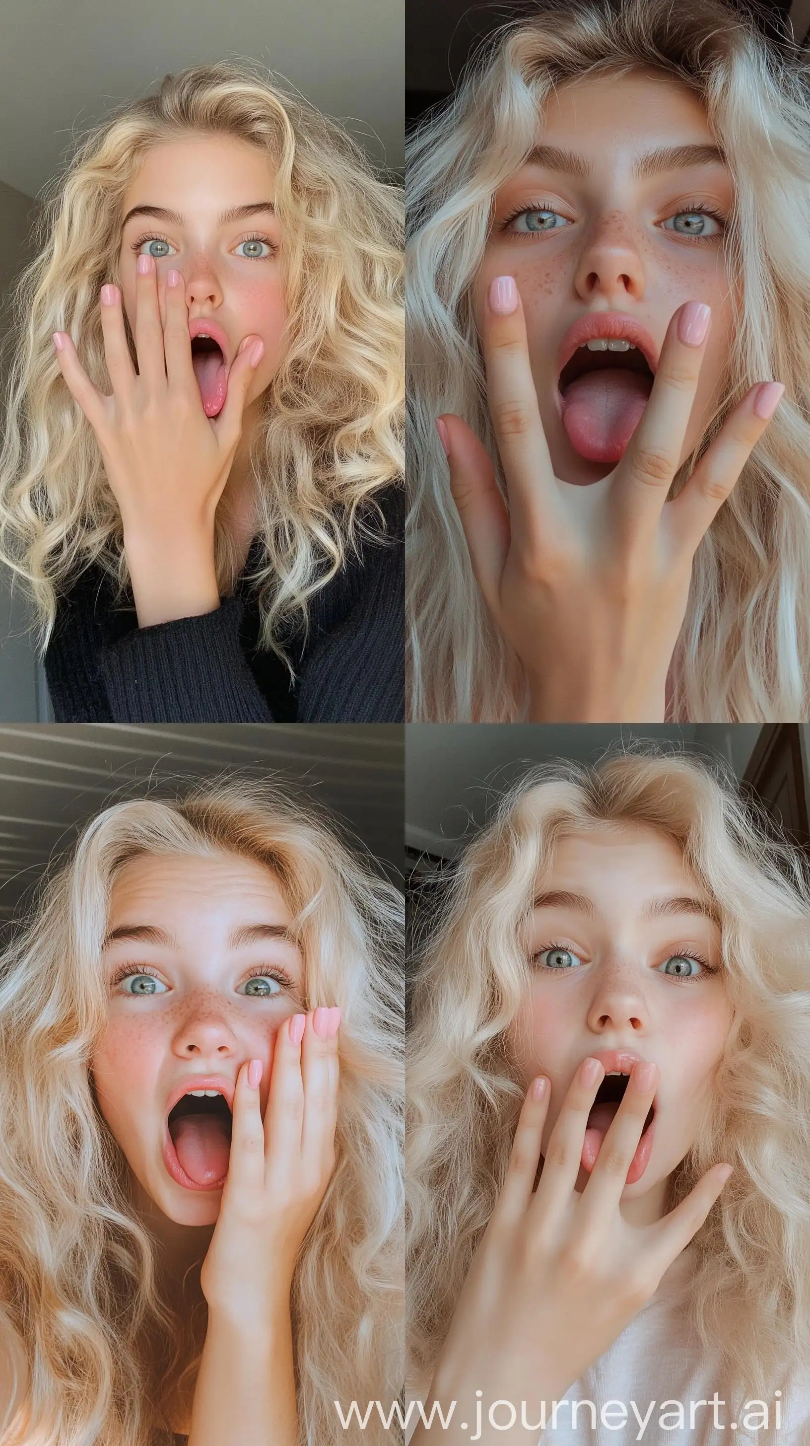 Playful-Blonde-Teenage-Girl-Making-Silly-Face-Selfie