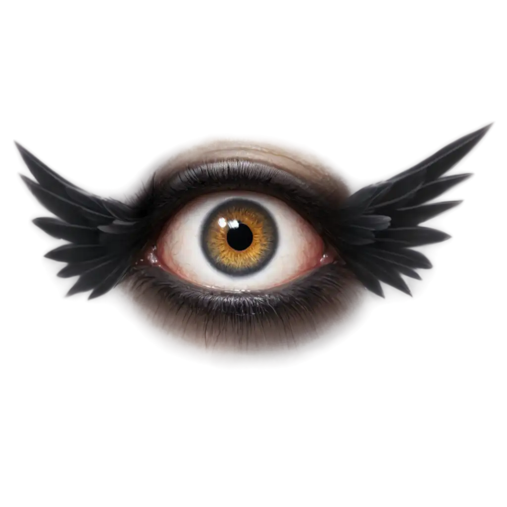 realistic eye with wings