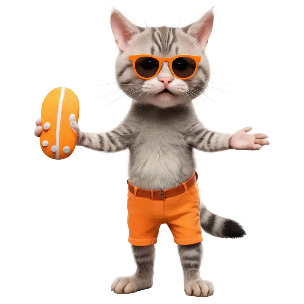 Stylish-Feline-and-Rodent-Duo-HighQuality-PNG-Image-of-Cat-and-Mouse-in-Orange-Sunglasses