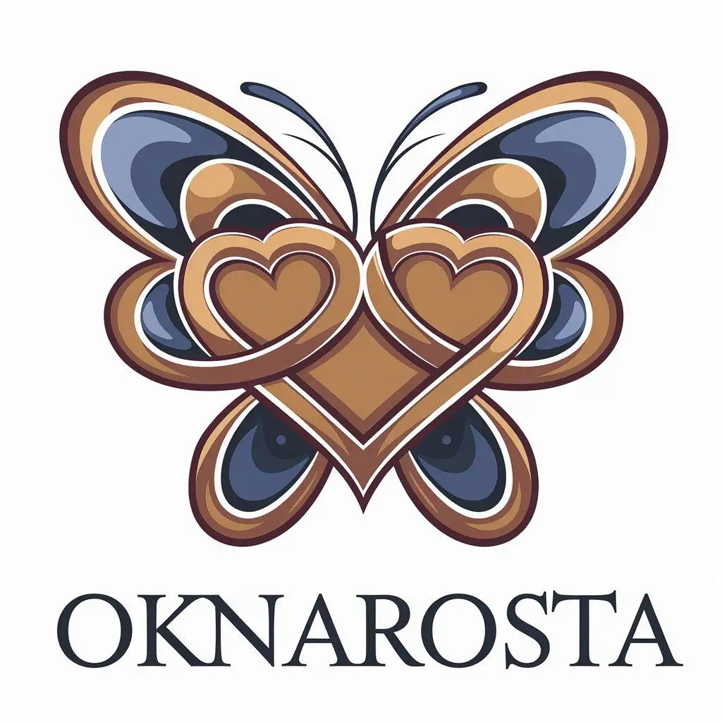 a vector logo design,with the text "OknaRosta", main symbol:butterfly,complex,be used in Religious industry,clear background