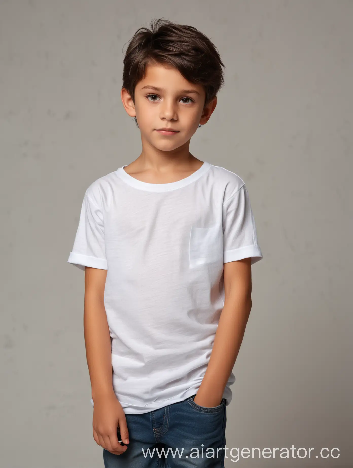 Young-Boy-Model-in-White-TShirt-Full-Height-Portrait