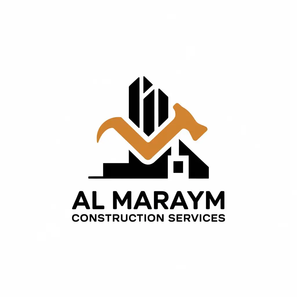 LOGO Design For Al Maraym Construction Services with a Modern and Clear Background