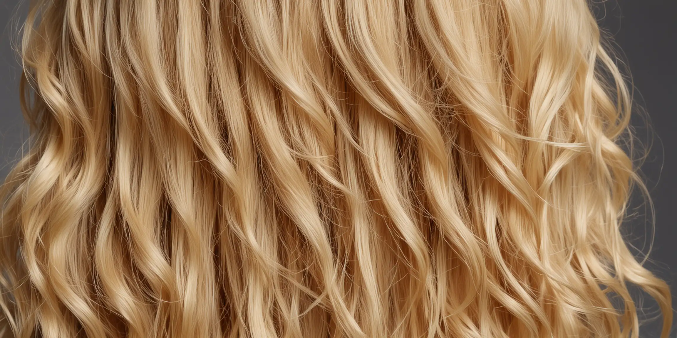 Flowing Blonde Wavy Hair Strands in Sunlight