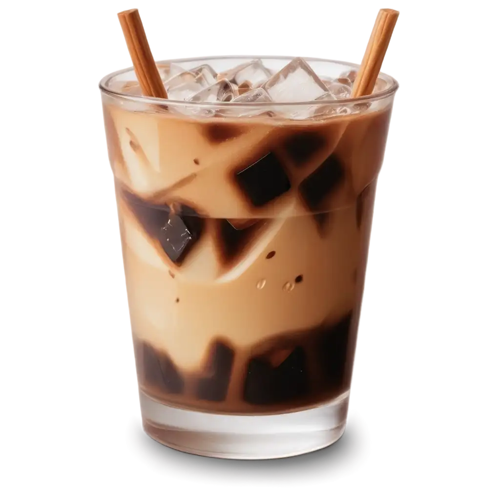 Aesthetic-Iced-Coffee-Cup-PNGPNG-Image-Usage-Scenarios-with-Ice-Cubes-and-Straw-Transparent-Background-for-Versatile-Use
