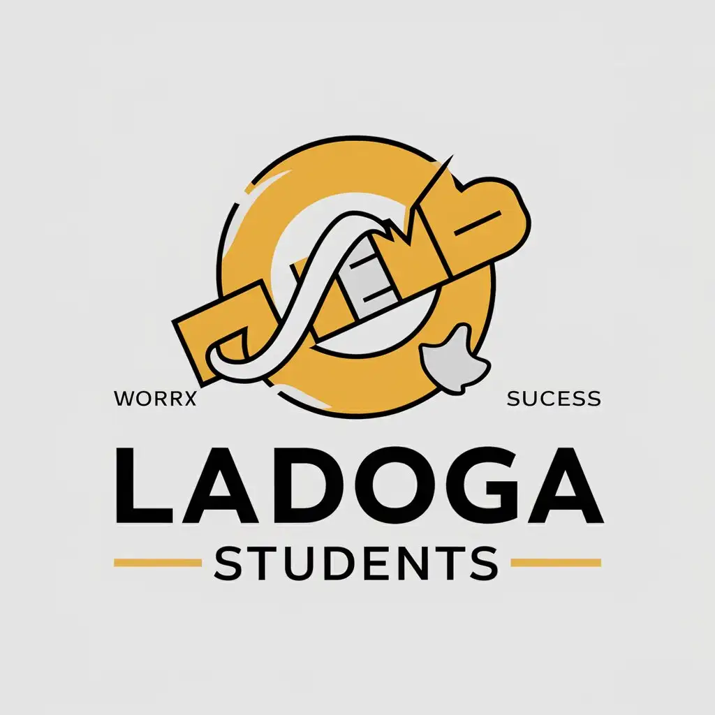 a vector logo design,with the text "Ladoga Students", main symbol:Student, work, big company, success,Moderate,be used in Retail industry,clear background