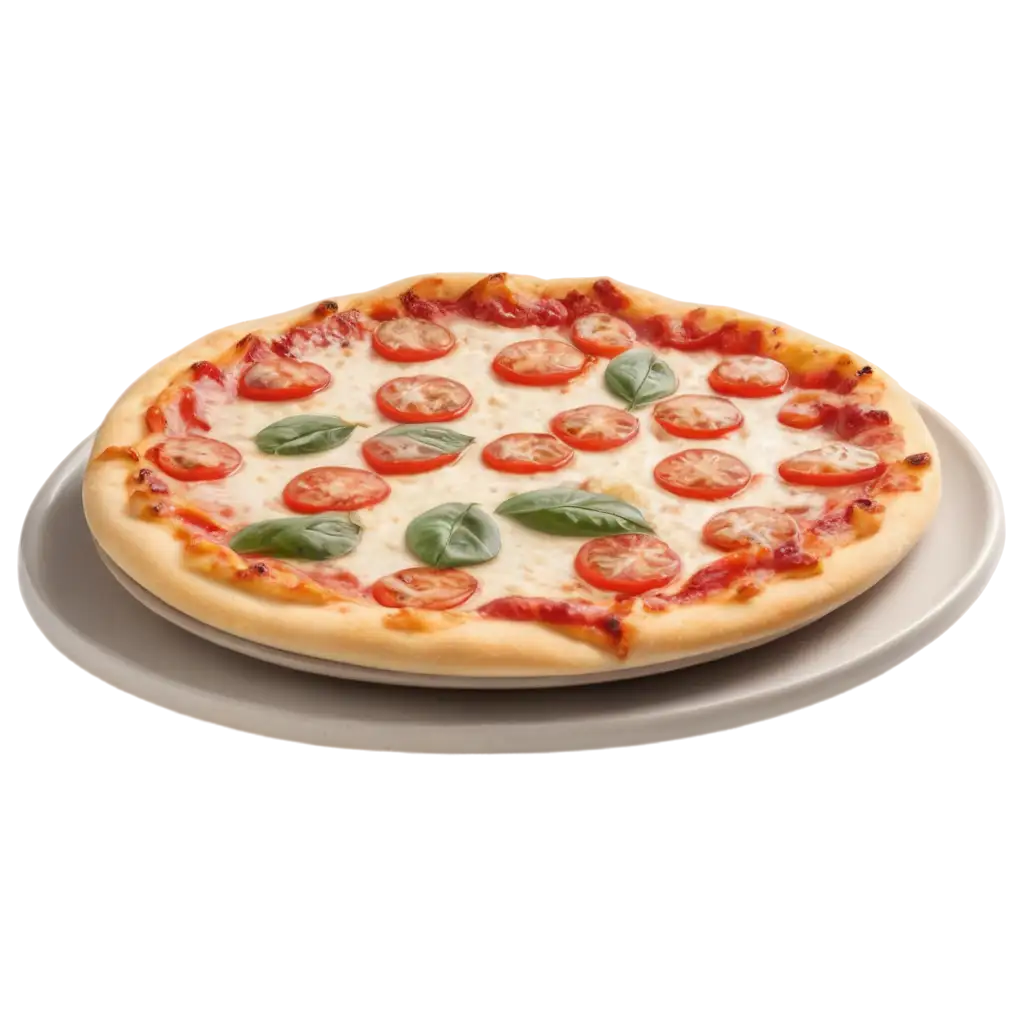 MarPNG-Image-Usage-Analysisgherita-Pizza-in-a-Fancy-Serving-Plate-Front-View-PNG-Image-for-Culinary-Delight
