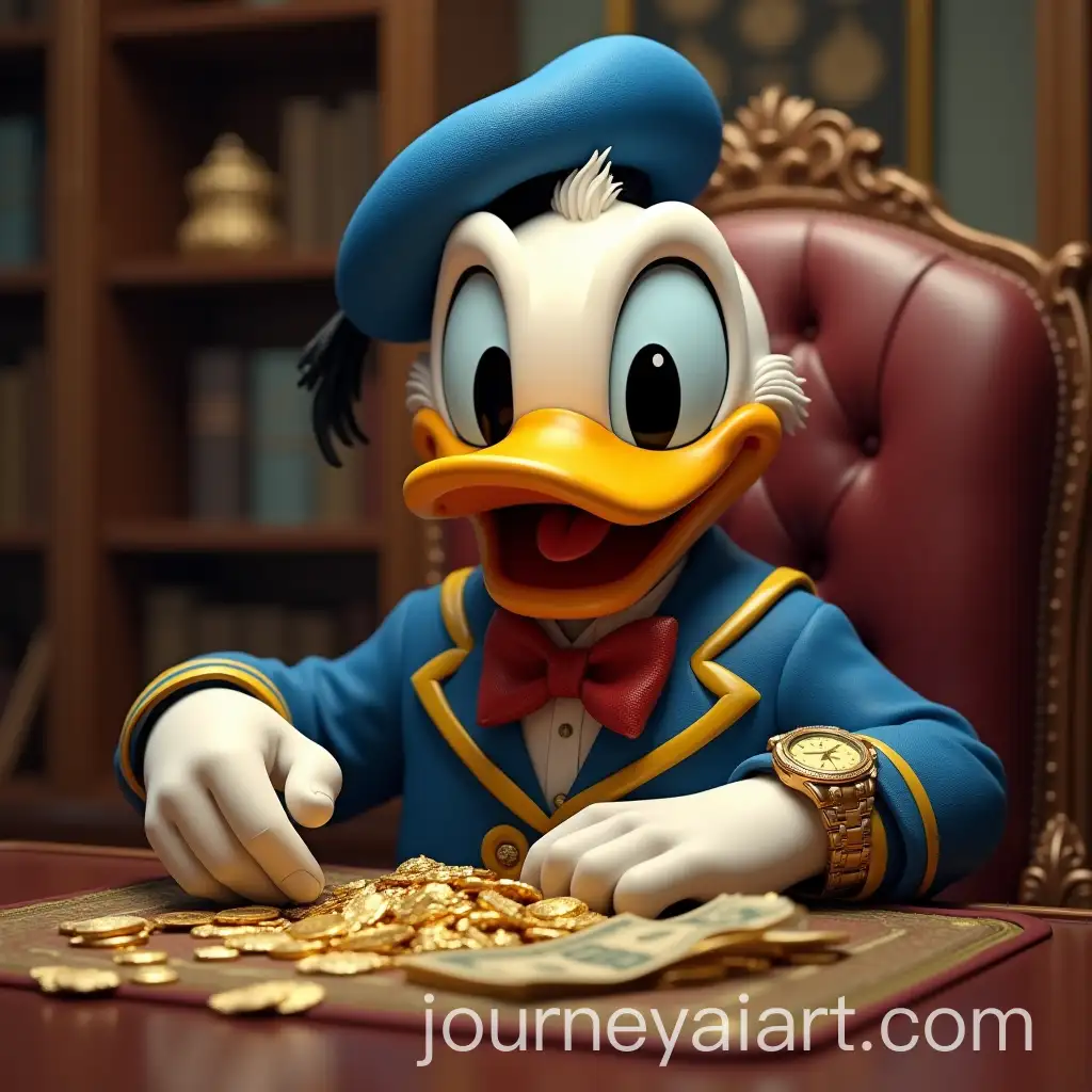 Donald-Duck-in-a-Luxurious-Office-with-Wealth-and-Expensive-Accessories