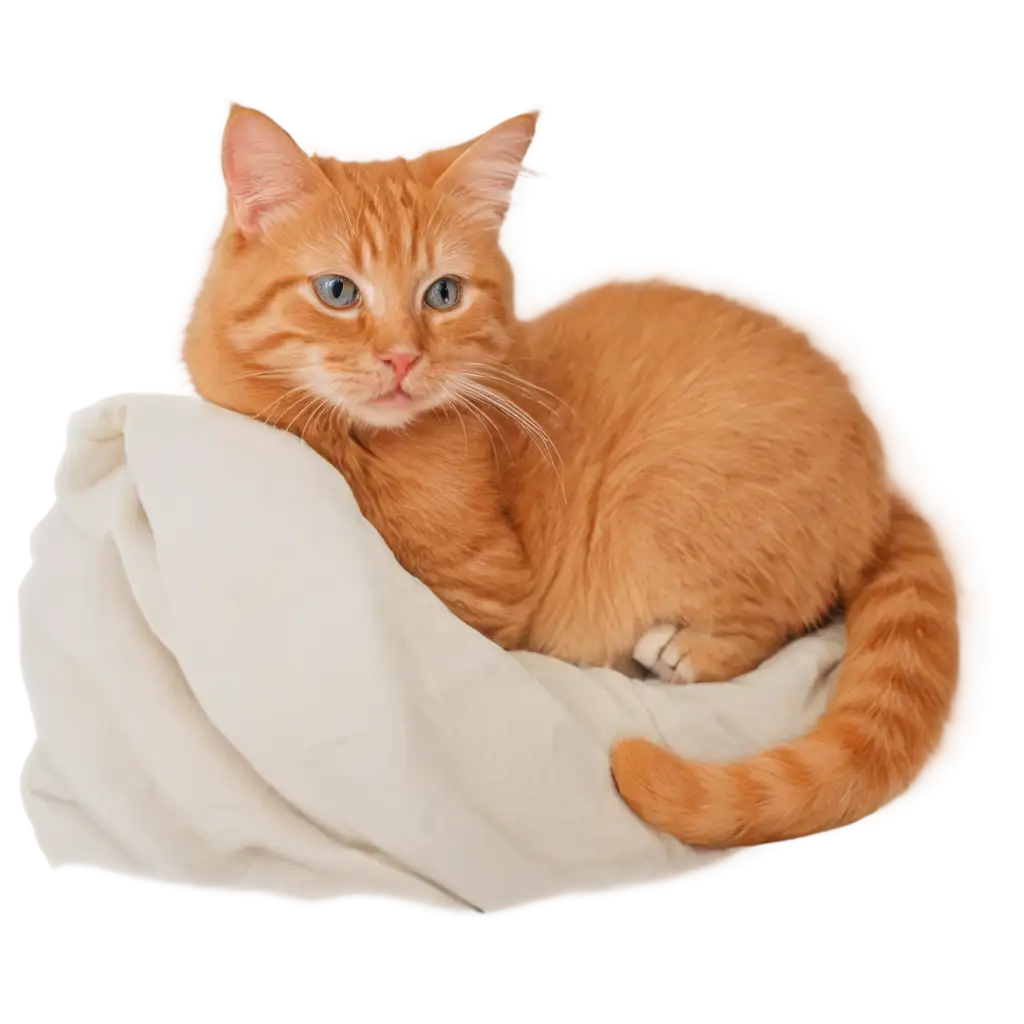 Orange-Cat-PNG-Heartwarming-Illustration-of-a-Cats-Affection-for-a-Man