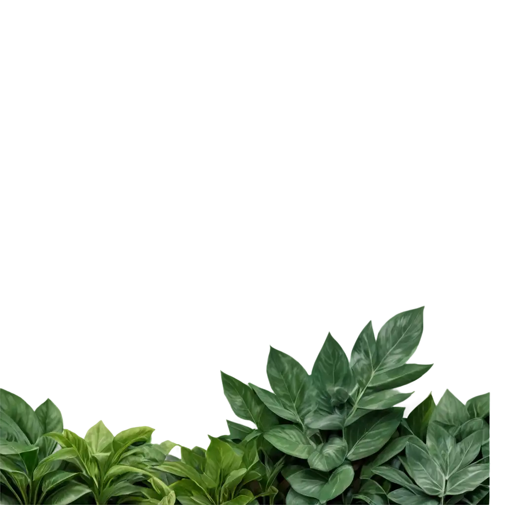 PNG-Image-of-Dark-Green-Leaves-in-Various-Shapes-Forming-a-Rectangular-Frame