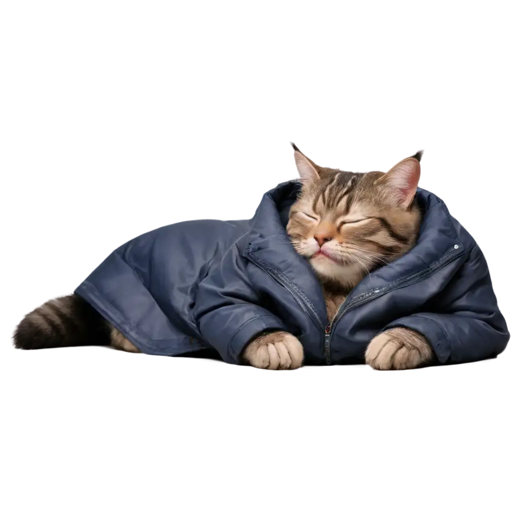 Funny-Cat-Sleeping-in-a-Jacket-PNG-Perfect-for-Quirky-Designs-and-Fun-Digital-Projects