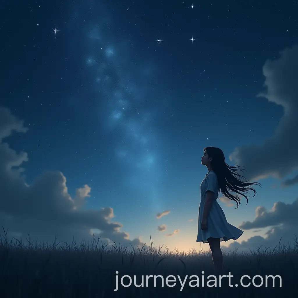 Cinematic-Starry-Sky-with-Ghostly-Figures-and-Emotional-Girl-in-Open-Field