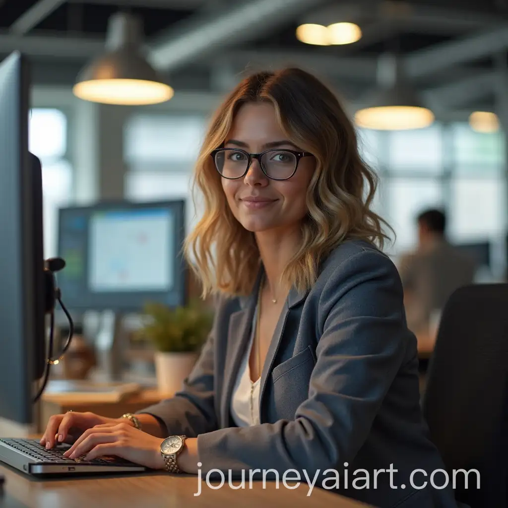 Young-Woman-Working-in-a-Modern-Office-Environment