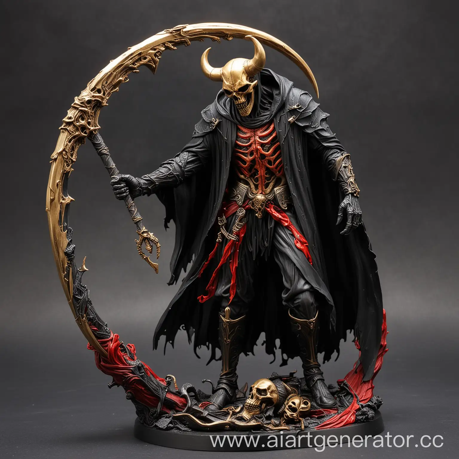 Reaper-with-Bull-Skull-and-Scythe-Dark-with-RedGolden-Veins