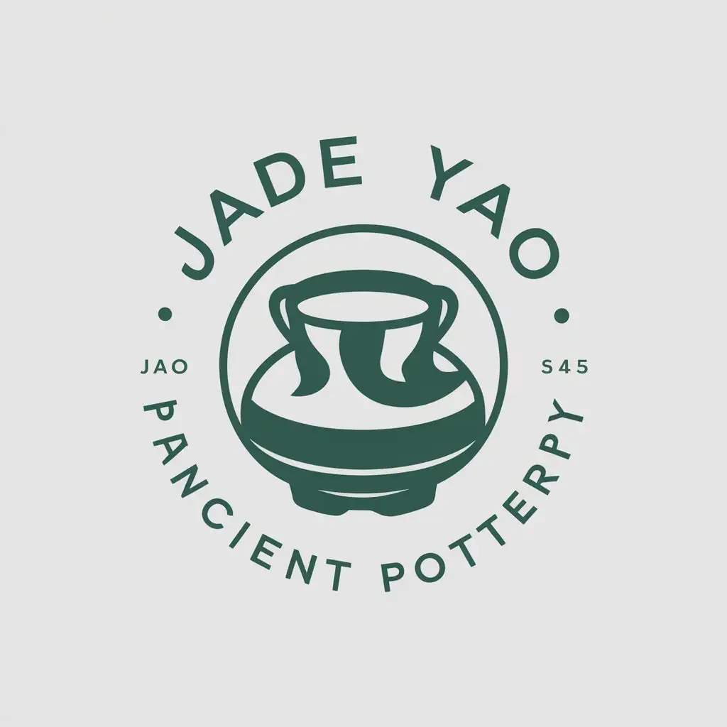 a vector logo design,with the text "jade yao ancient pottery", main symbol:Jade, pottery,Moderate,clear background