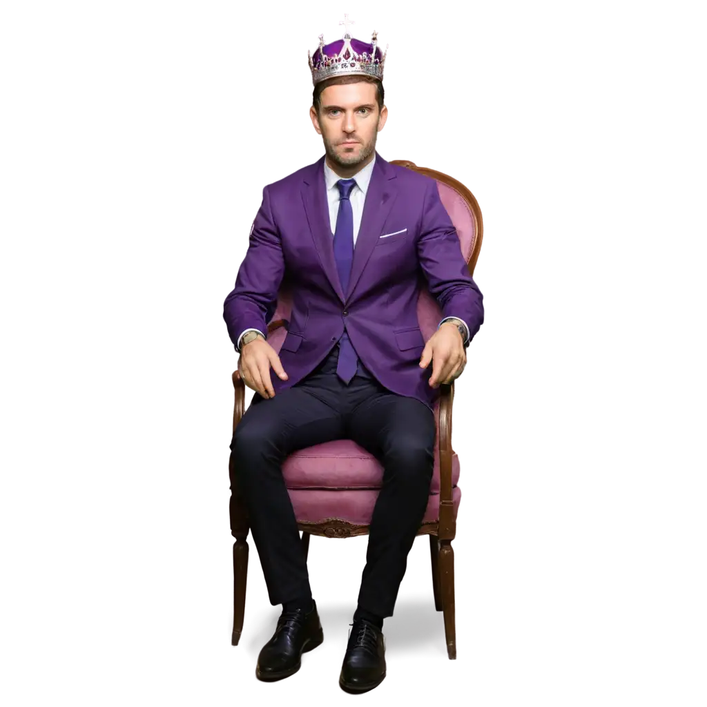 Royal-Portrait-PNG-Image-of-a-Man-in-Violet-and-Purple-with-a-Crown-HighQuality-Visual-for-Multiple-Uses