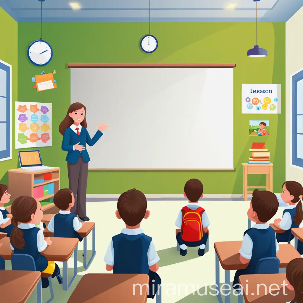 Colorful Wallpaper Design English Language Lesson for Primary Classes