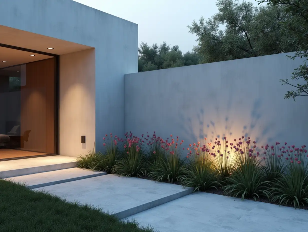 Modern-Architectural-Night-Scene-with-Cempasuchil-Flowers