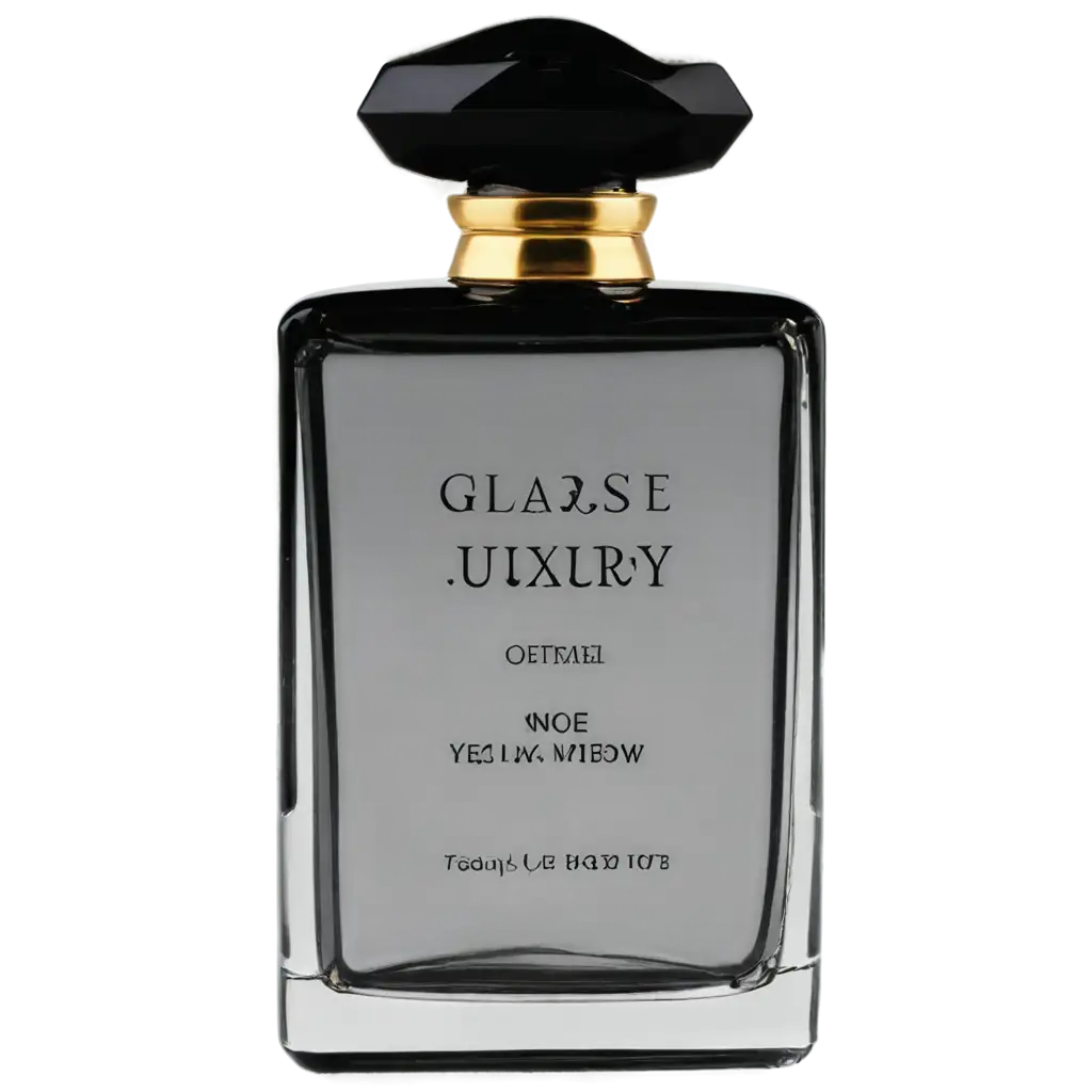 Luxurious-Glass-Square-Perfume-Bottle-PNG-with-Metal-Black-Details-and-Elegant-Font