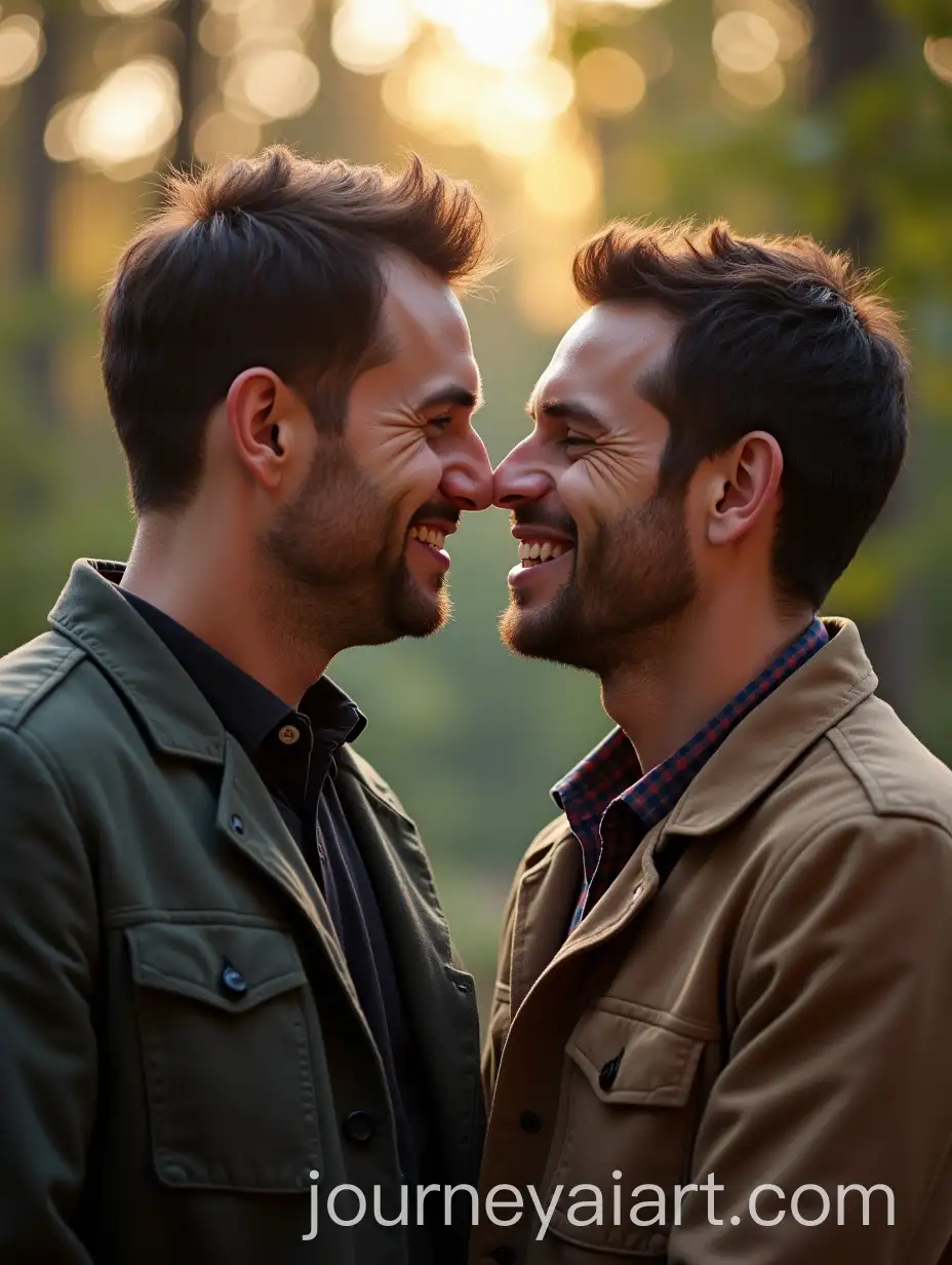 Two-Men-Looking-at-Each-Other-Lovingly-in-an-Intimate-Moment