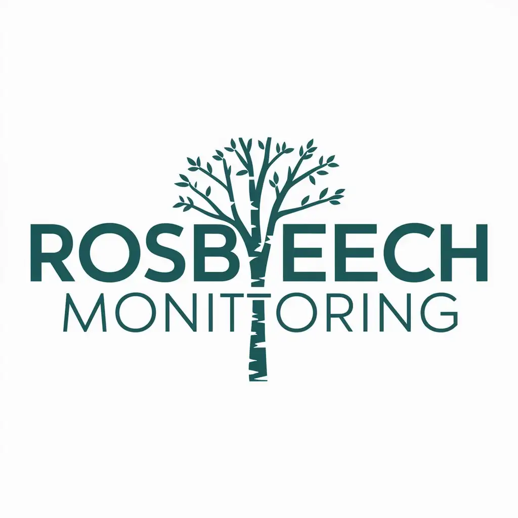 a logo design,with the text "RosBeechMonitoring", main symbol:Birch,Moderate,clear background