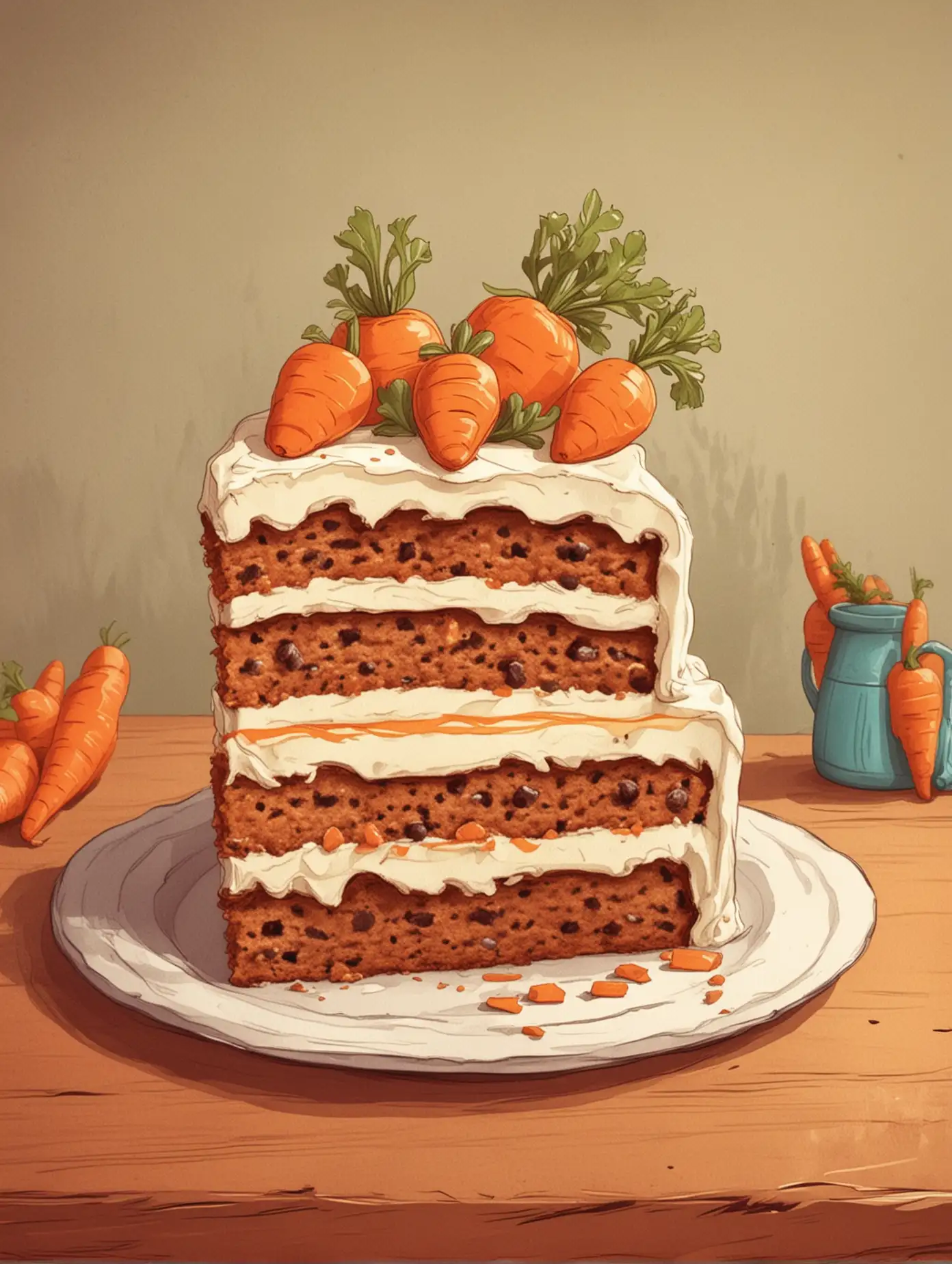 Neighbor-Gifts-Carrot-Cake-to-Neighbor-in-Cartoon-Style