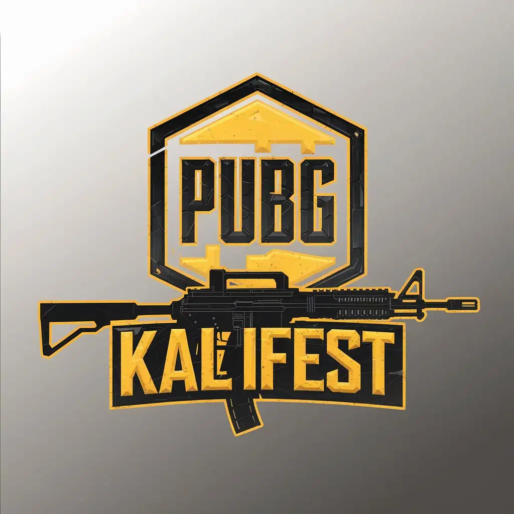 LOGO Design for Kalifest Black and Yellow PUBG Mobile HK416 Minimalistic Theme