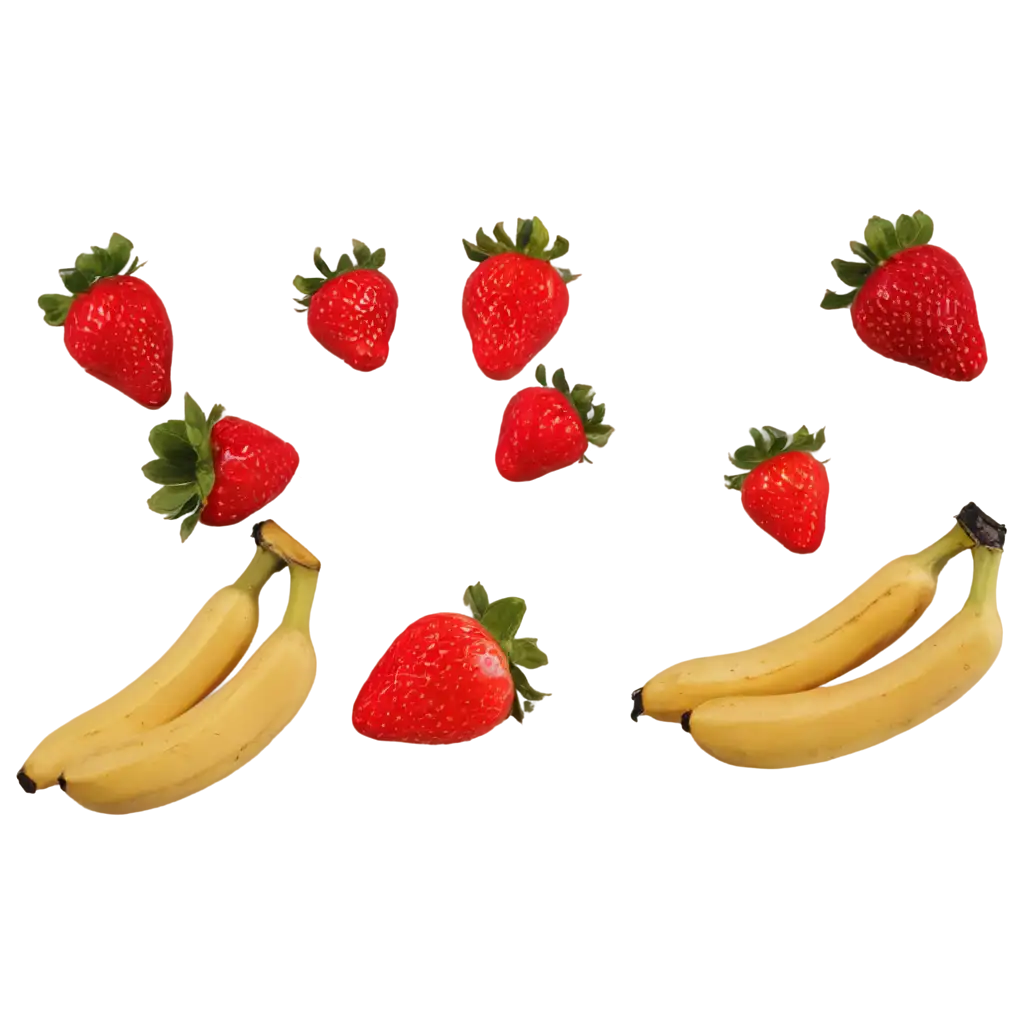 Vibrant-Bananas-and-Strawberries-PNG-Perfect-for-Culinary-Creations-and-Design-Projects