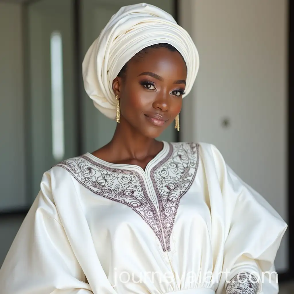 Elegant-Woman-in-White-African-Traditional-Dress-with-Matching-Headscarf