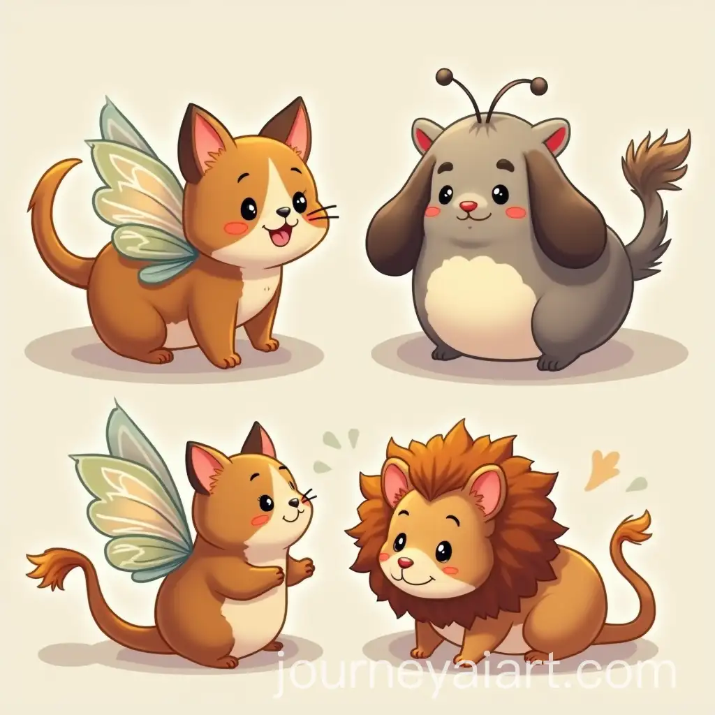Chubby-Cat-with-Butterfly-Wings-Dog-with-Dragon-Tail-and-Hamster-with-Lions-Mane