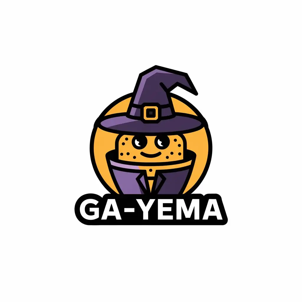 LOGO Design For GAYEMA Vector Logo with Yema Food Delicacy in Witch Suit