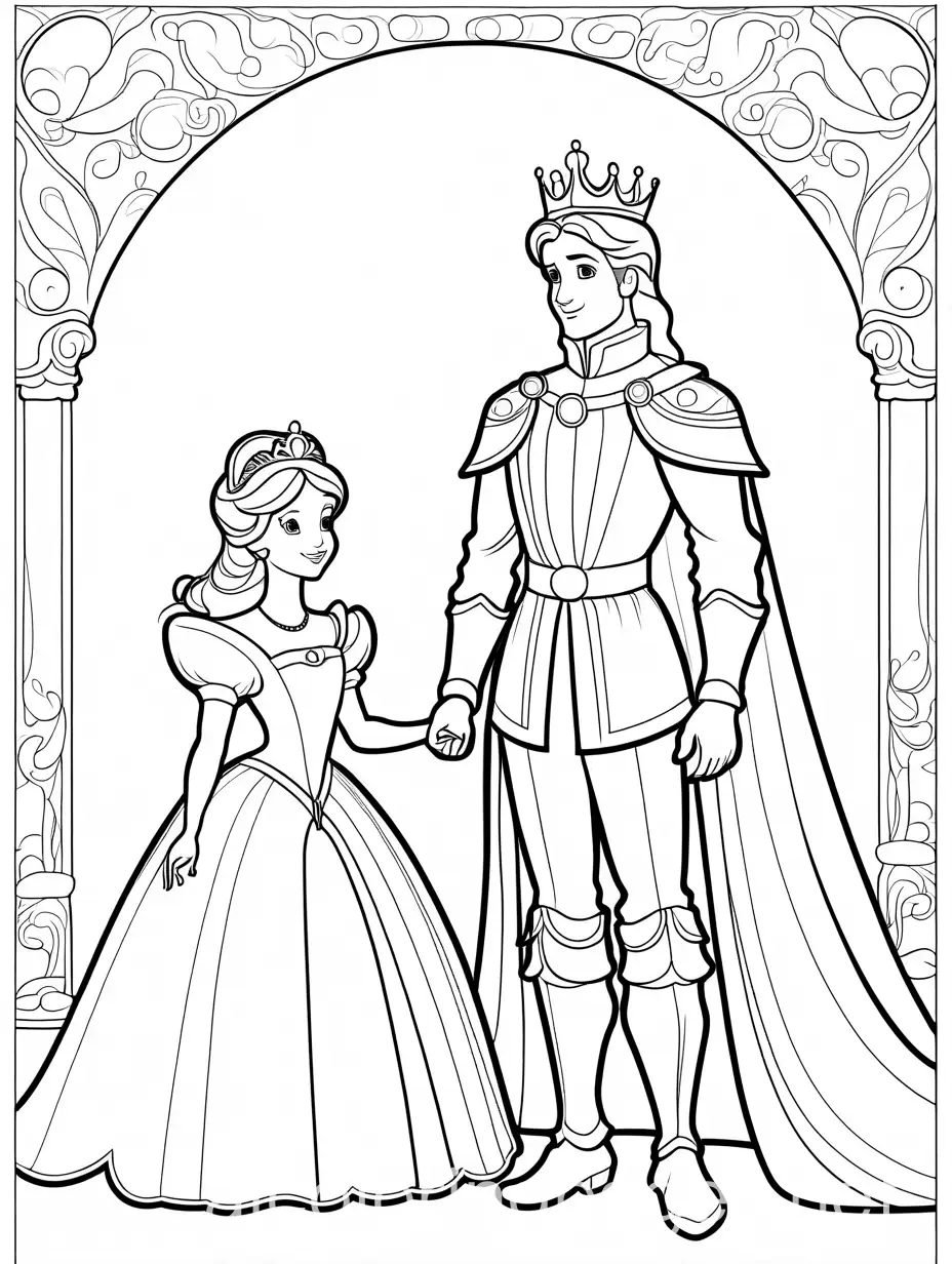 Enchanting-Coloring-Page-of-a-Princess-and-Prince-for-Kids