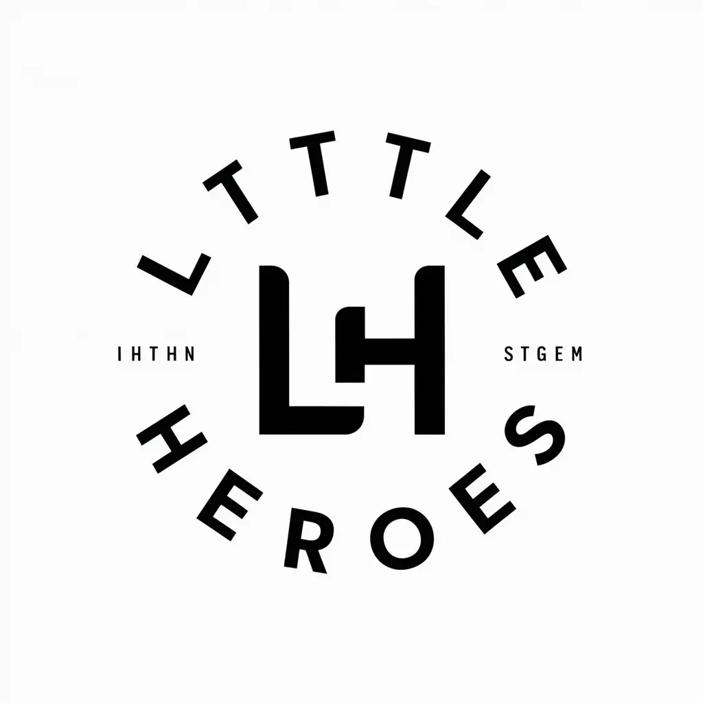 a vector logo design,with the text "Little heroes", main symbol:LH,Moderate,be used in Children's clothing industry,clear background