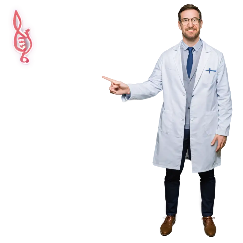 Professional-PNG-Image-of-a-Doctor-in-a-Lab-Coat-Presenting-a-Mark