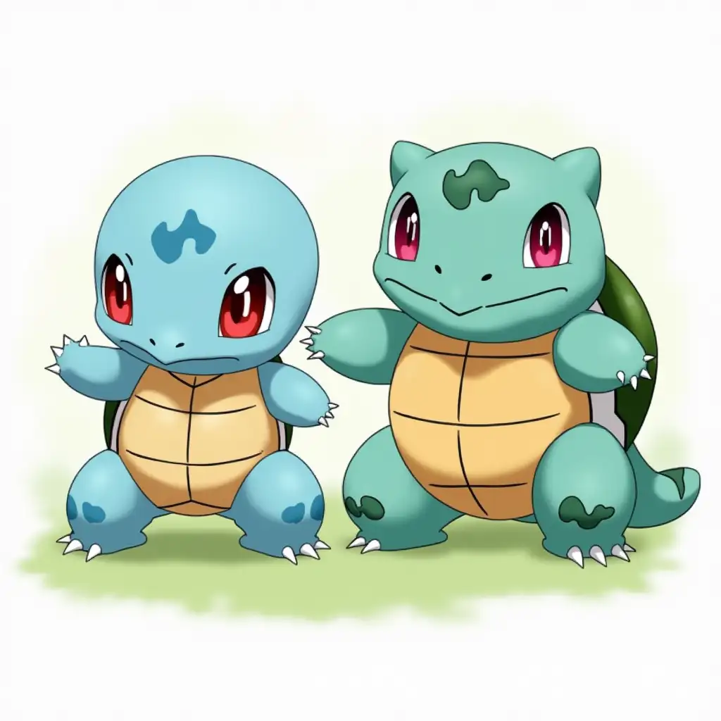 Squirtle-Evolving-into-Bulbasaur-and-Blastoise-Transformation-Sequence